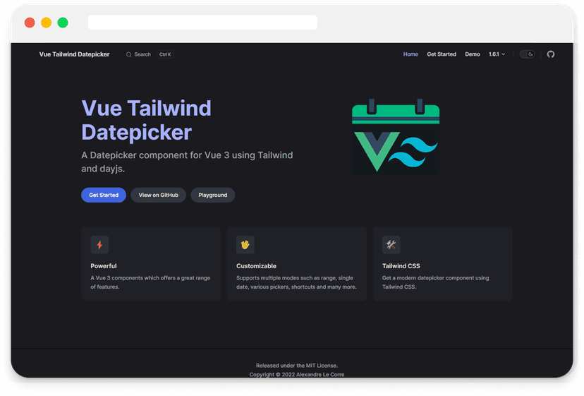 Vue Tailwind Datepicker